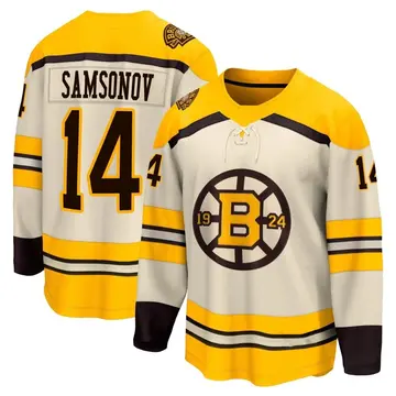 Youth Sergei Samsonov Boston Bruins ＃14 Breakaway Cream 100th Anniversary Premier Jersey