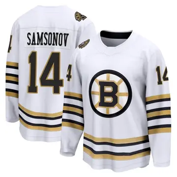 Youth Sergei Samsonov Boston Bruins ＃14 Breakaway White 100th Anniversary Premier Jersey